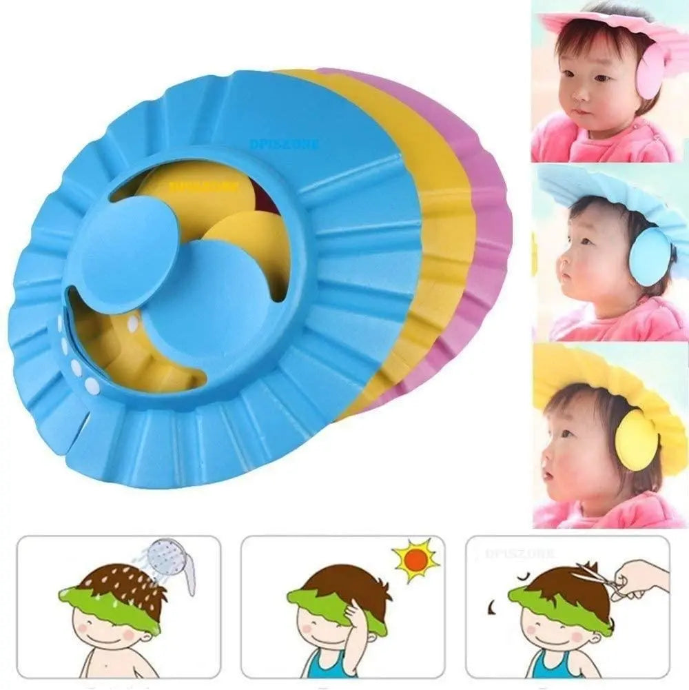 Baby Adjustable Safe Bathing Shower Cap (Pack of 2) - CrazySuperStore