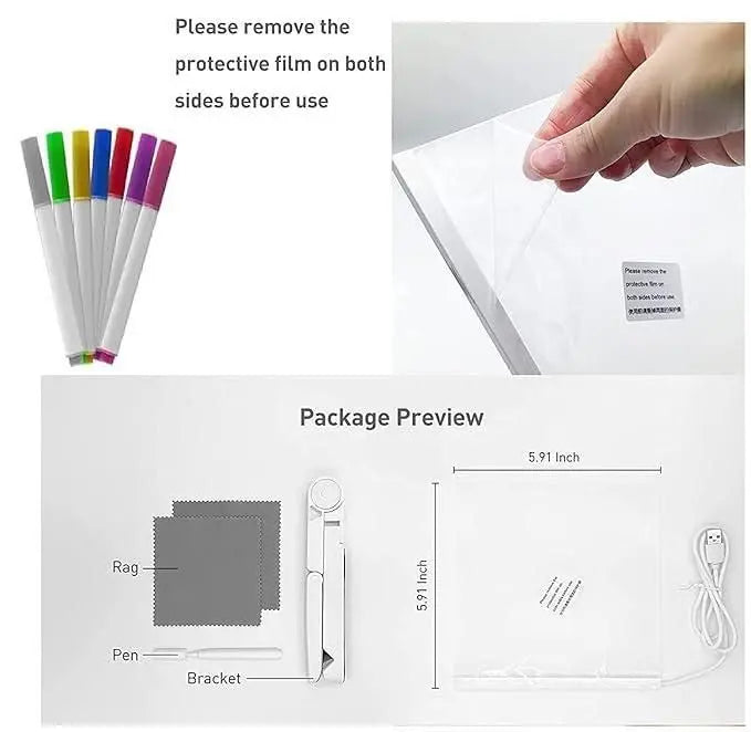 3D LED Light Glass Acrylic Writing pad uqxnky-p8