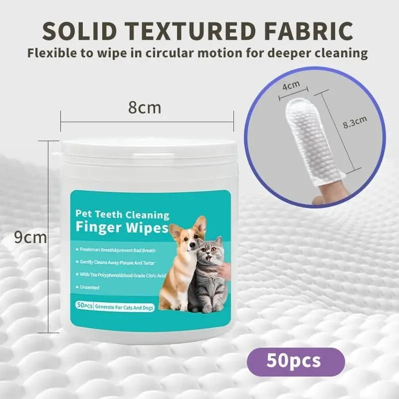 Disposable Dental Finger Wipes For Pets - CrazySuperStore