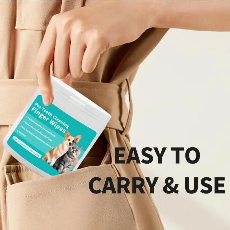 Disposable Dental Finger Wipes For Pets - CrazySuperStore