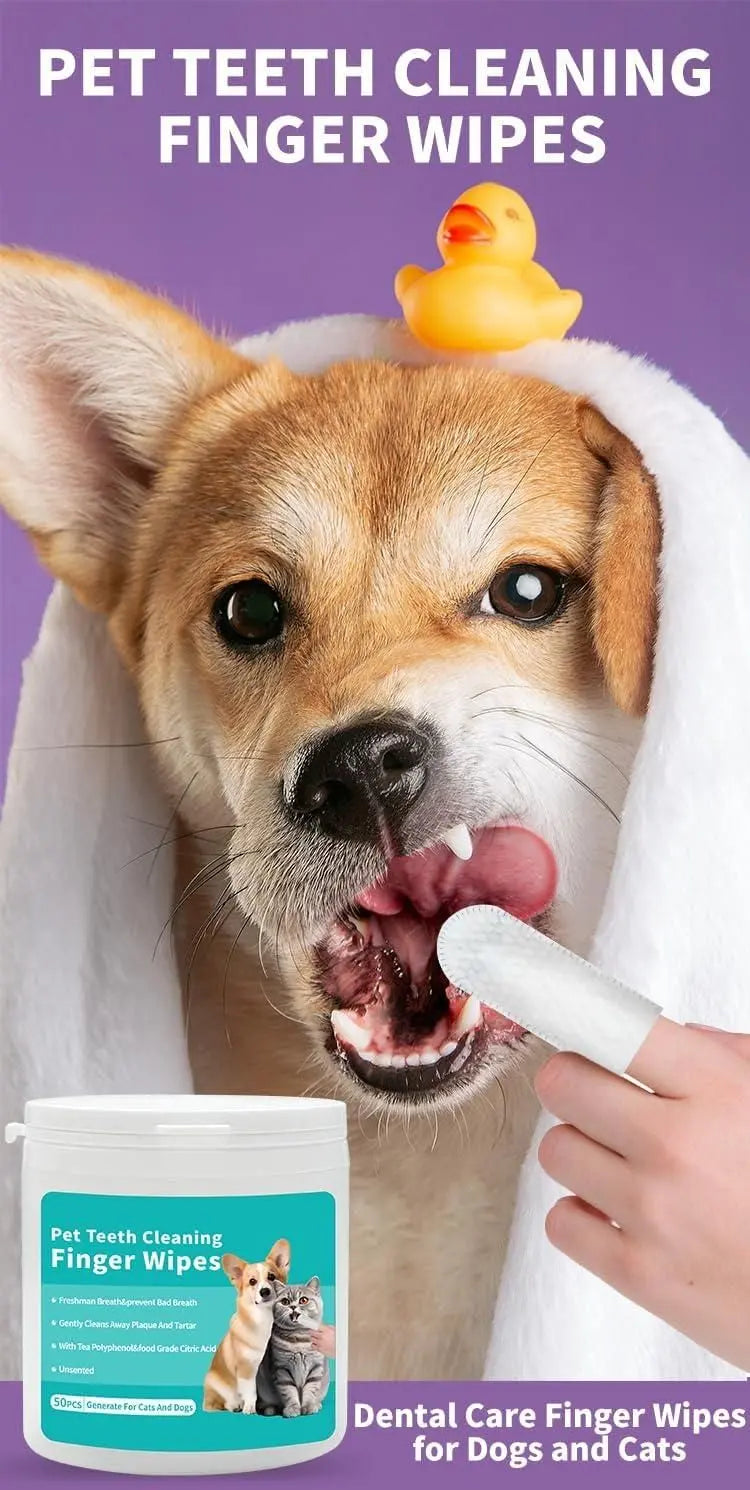 Disposable Dental Finger Wipes For Pets - CrazySuperStore