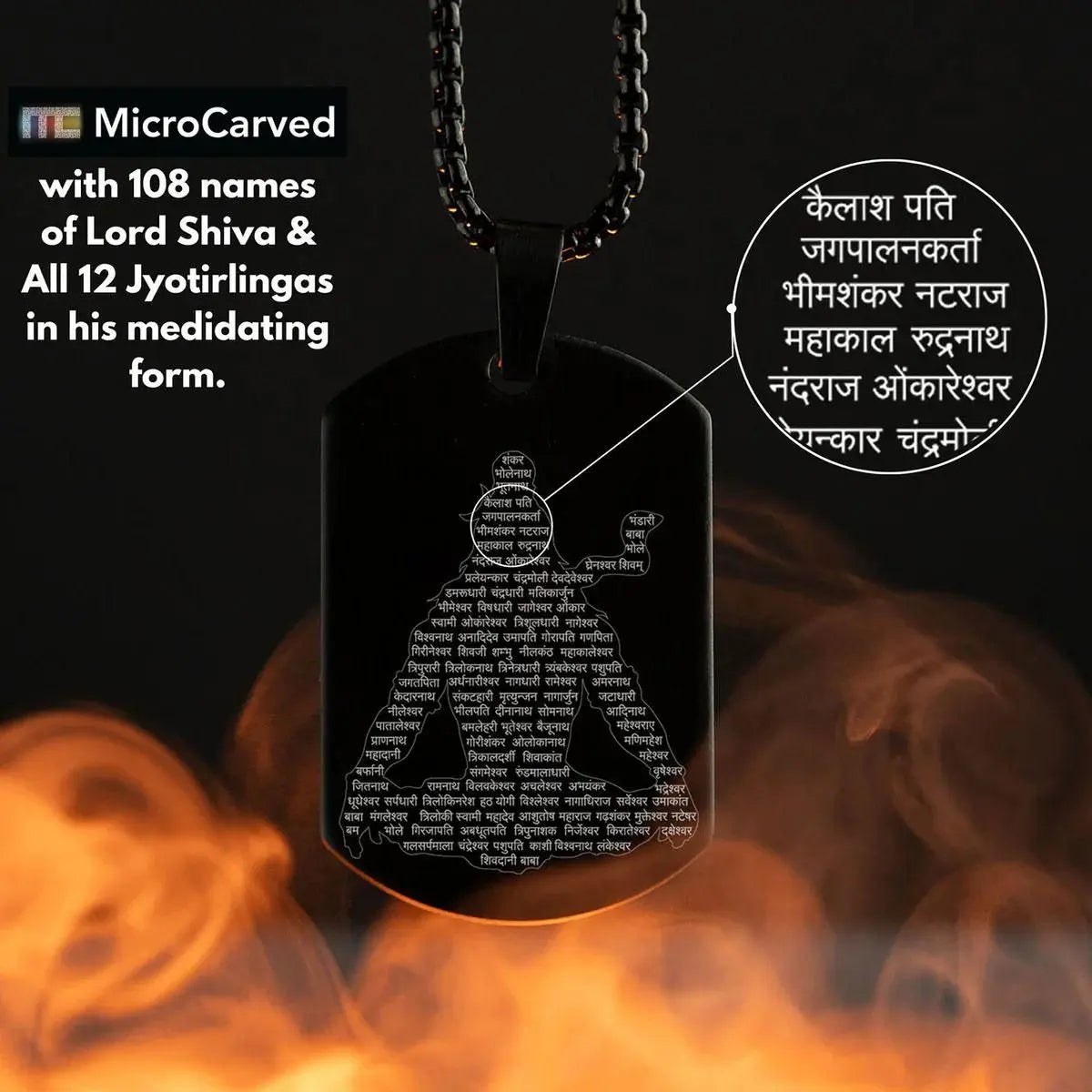 Mahadev Lord Shiva with 12 Jyotirling Pendant & Chain - CrazySuperStore