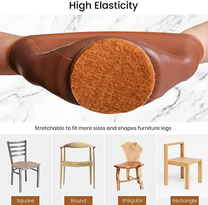 Silicone Chair Leg Protectors with Felt for Hardwood Floors (6PCS) - CrazySuperStore