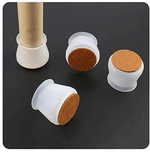 Silicone Chair Leg Protectors with Felt for Hardwood Floors (6PCS) - CrazySuperStore
