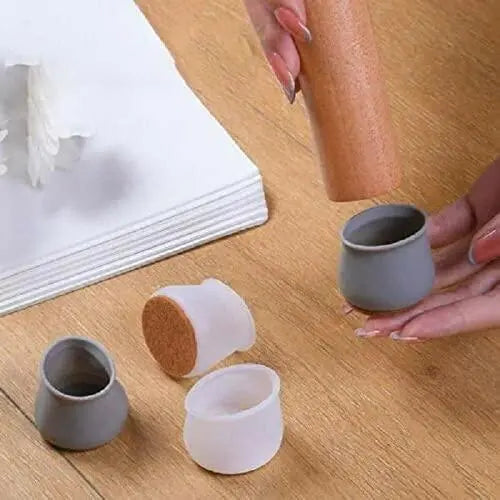 Silicone Chair Leg Protectors with Felt for Hardwood Floors (6PCS) - CrazySuperStore